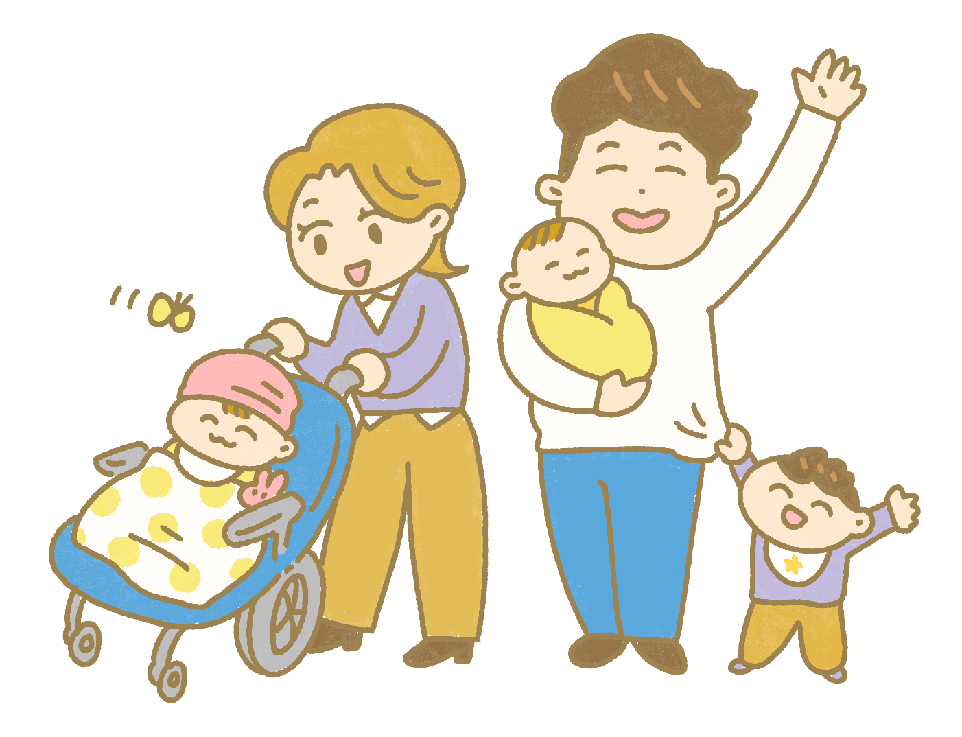 家族で過ごすイラスト